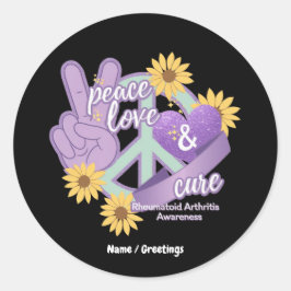 Adesivo Paz Amor Curto Artrite Reumatoide Sensibilização