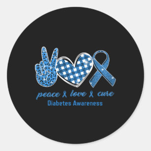Adesivo Paz Amor Curto Diabetes Leopardo Sensibilização Su