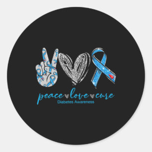 Adesivo Paz Amor Curto Diabetes Sensibilização Fita Coraçã