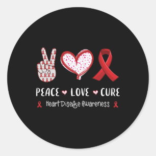 Adesivo Paz Amor Curto Doença Cardíaca Sensibilização Home