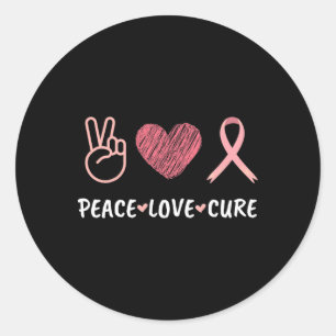 Adesivo Paz Amor Curto Sensibilização do Cancer