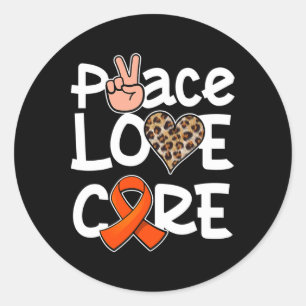 Adesivo Paz Amor Curva Faixa Laranja Sensibilização para a