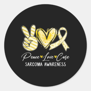 Adesivo Paz Amor Curva Fita Amarela Fita Sarcoma Consciênc