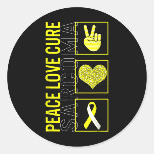 Adesivo Paz Amor Curva Sarcoma Sensibilização para o Cance