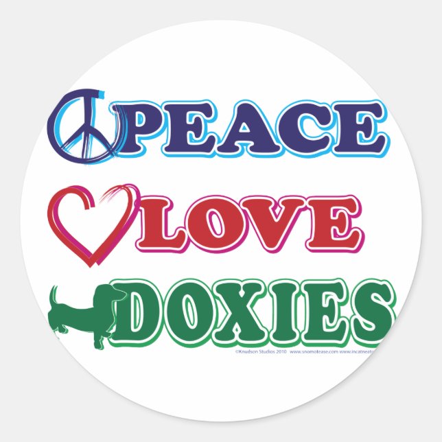 Adesivo Paz-Amor-Doxies- Dachsund (Frente)
