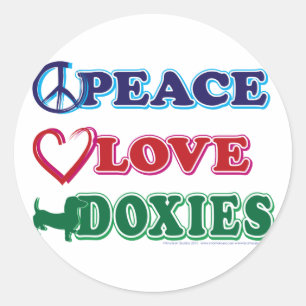 Adesivo Paz-Amor-Doxies- Dachsund