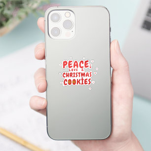 Adesivo Paz, Amor e Biscoitos de Natal