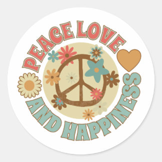 Adesivo paz amor e felicidade