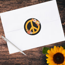 Adesivo Paz, Amor e Flores