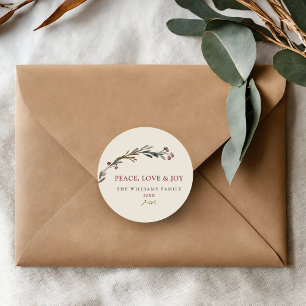 Adesivo Paz, Amor e Joy Botânico