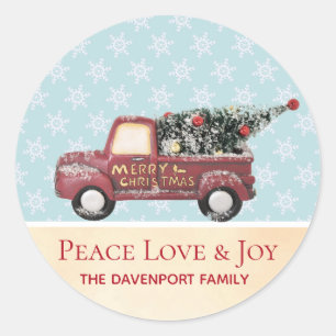 Adesivo Paz Amor e Joy Truck Feliz Natal