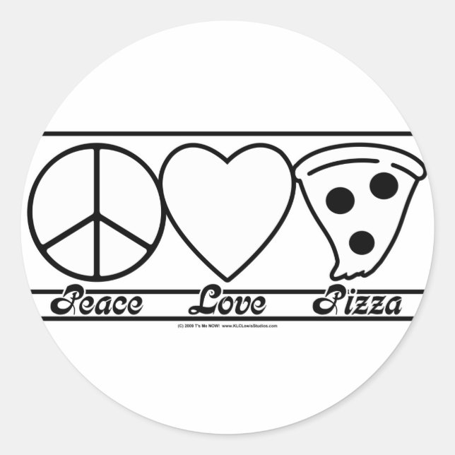 Adesivo Paz, Amor e Pizza (Frente)