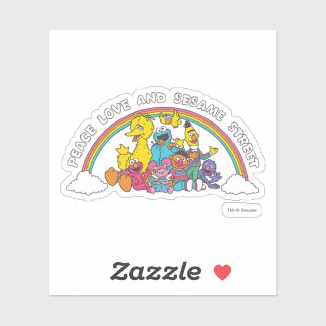 Adesivo Paz, Amor e Rua Sésamo (Folha)