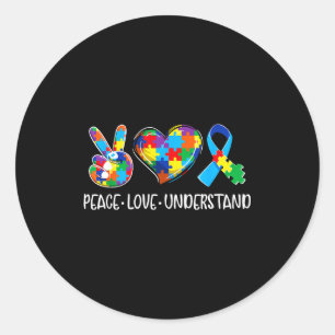 Adesivo Paz amor entenda a consciência da autismo autista