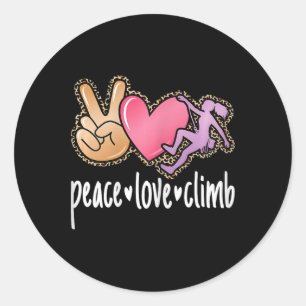 Adesivo Paz Amor Escalar Escalada Fofa Escaladora Mulheres