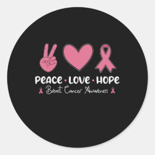 Adesivo Paz Amor Esperança Cancer Sensibilização Sobrevive