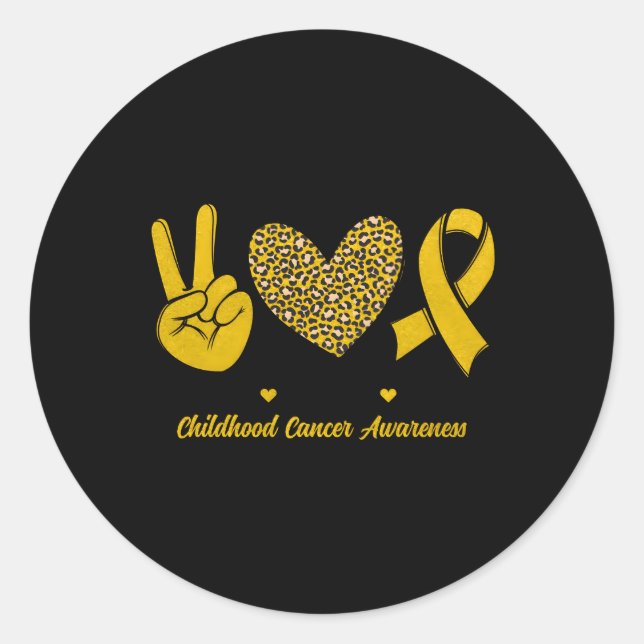 Adesivo Paz Amor Esperança Consciência do Cancer Infantil  (Frente)