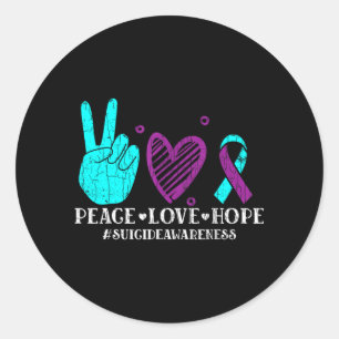 Adesivo Paz Amor Esperança Feliz Prevenção Conscientização