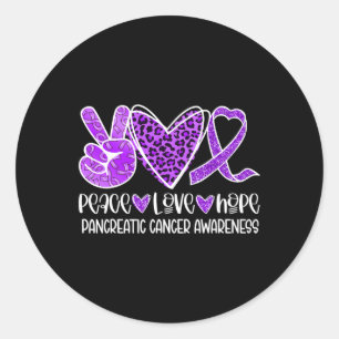 Adesivo Paz Amor Esperança Leopardo Câncer de pâncreas A