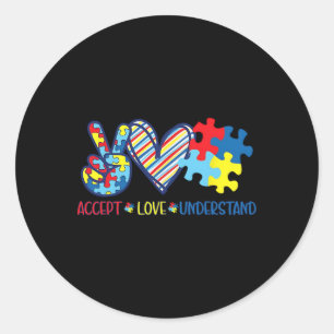 Adesivo Paz Amor Fita Autismo Atenção Aceitar Amor
