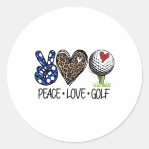 Adesivo Paz Amor Golfe Leopardo Divertido Coração Amantes