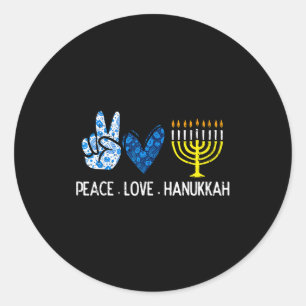 Adesivo Paz Amor Hanukkah Retro Chanukah Judeus Homens Mul