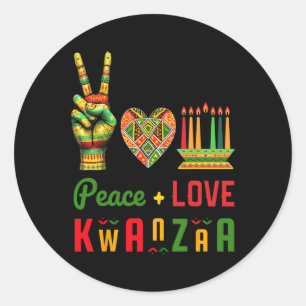 Adesivo Paz Amor Kwanzaa Patrimônio Cultural Africano T