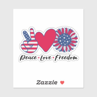 Adesivo Paz. Amor. Liberdade. 