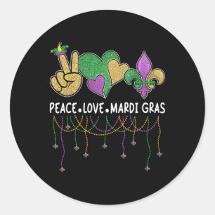 Adesivo Paz Amor Mardi Gras 2024 Carnaval de Nova Orleans