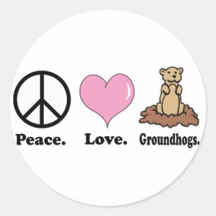 Adesivo paz amor marmotas