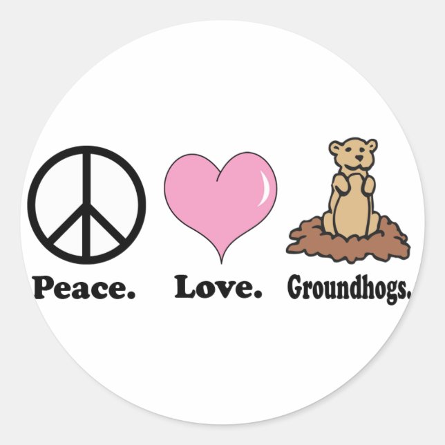 Adesivo paz amor marmotas (Frente)