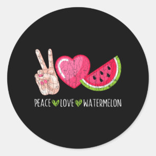 Adesivo Paz Amor Melancia Divertido Verão Amante de Frutas
