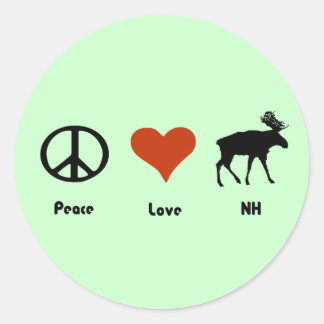 Adesivo Paz Amor Nova Hampshire