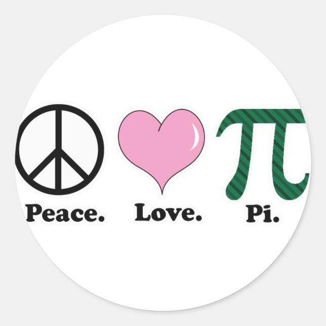 Adesivo paz amor pi (Frente)