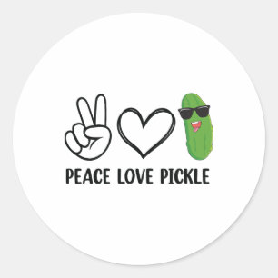 Adesivo Paz Amor Picle Dançando Pepino Comida Picle Squ