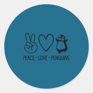 Adesivo Paz Amor Pinguins, Engraçado, Piadas, Dizendo Sarc