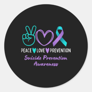 Adesivo Paz Amor Prevenção Suicídio Sensibilização Teerão