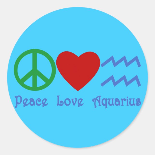 Adesivo Paz Amor Produtos Aquários (Frente)