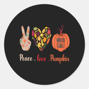 Adesivo Paz Amor Pumpkin Ação de Graças Caiu