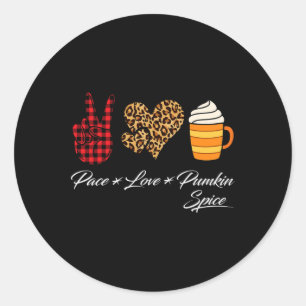 Adesivo Paz Amor Pumpkin Spice Cai no Dia de Ação de Graça