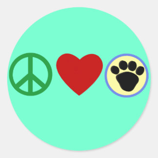 Adesivo Paz Amor Puppy Pws T shirts, presentes
