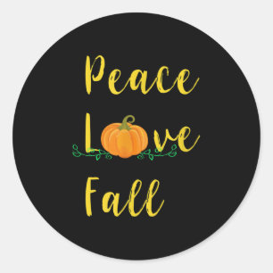 Adesivo Paz Amor Queda Ditos Cute Pumpkin Sai do outono