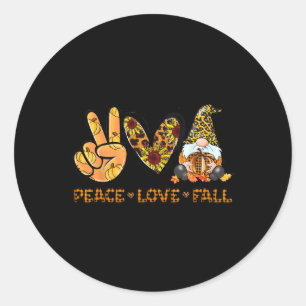 Adesivo Paz Amor Queda Gnomo Autumn Lover Pumpkins Ha