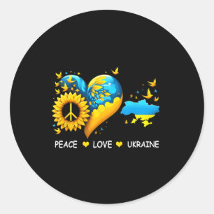 Adesivo Paz Amor S Ucrânia Sinal de Paz Bandeira do Girass