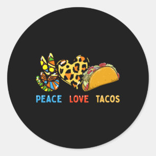 Adesivo Paz Amor Tacos Cute Taco Terça-feira Comida Mexica