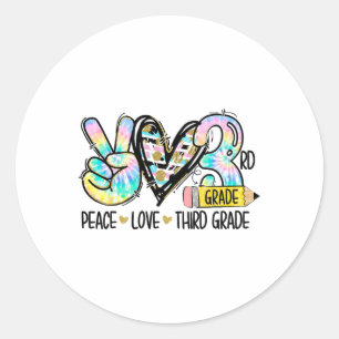 Adesivo Paz Amor Terceira Série Funny Tie Dye Estudante En
