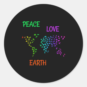 Adesivo Paz Amor Terra Planeta Verde Natureza Proteger Ter