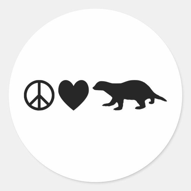 Adesivo Paz, Amor & Texugos Melíferos (Frente)