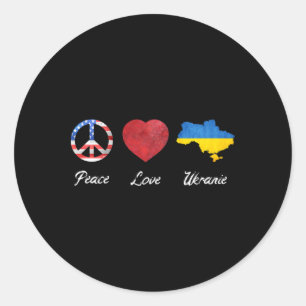 Adesivo Paz Amor Ucrânia Bandeira EUA Bandeira Ucrânia
