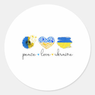 Adesivo Paz Amor Ucrânia Cores da Bandeira Ucraniana Ucrân
